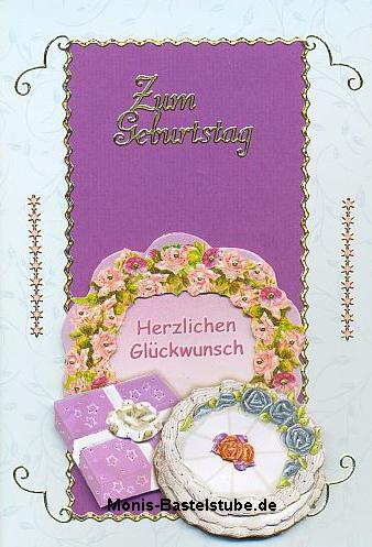 Grußkarte - zum Geburtstag Herzlichen Glückwunsch - Torte
