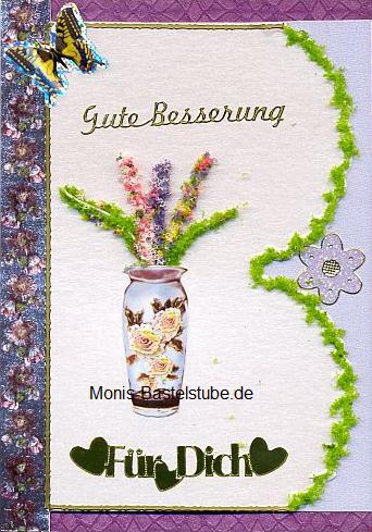 Grußkarte - Gute Besserung für Dich - mit Flower Soft