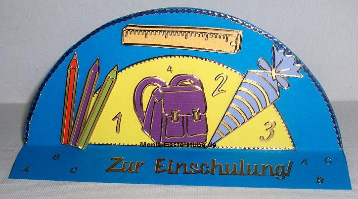 Grußkarte - zur Einschulung in Halbkreisform