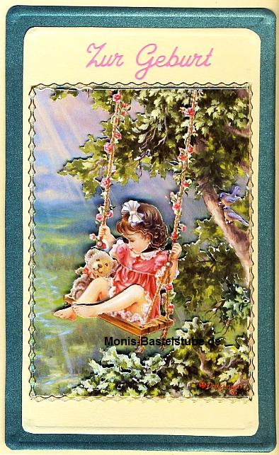 Grußkarte - zur Geburt - Mädchen.