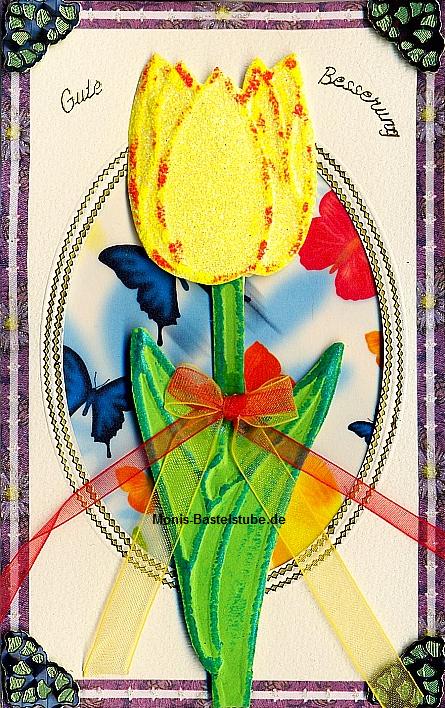 Grußkarte - Tulpe - mit Prägeboard Floral Bouquet
