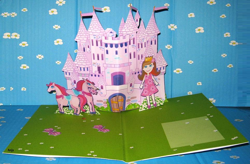 Pop Up Karte. Schloss und Prinzessin. Pop Up Cd 3.jpg