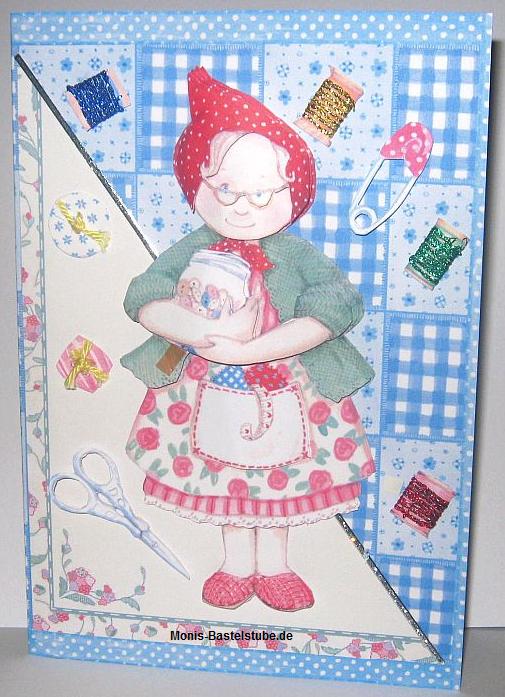 Grußkarte - Großmutters Nähstube. Mit Grandmas Button Box..jpg