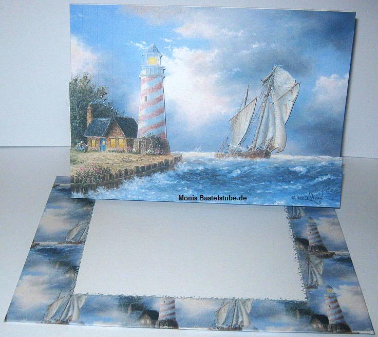 Grußkarte - stürmisches Meer. Mit Dennis Lewans - by the Waters Edge..jpg
