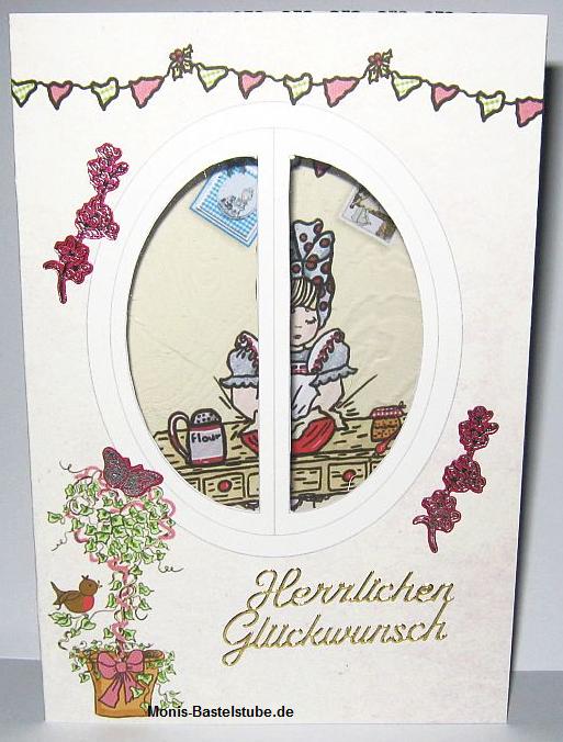 Grußkarte. Ein Kuchen zum Geburtstag. Mit Daisy and Friends at Christmas.jpg