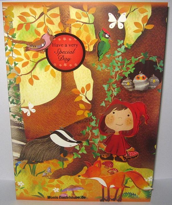 Grußkarte-Rotkäppchen-im-Wald-Fall forAutumn-LittleRed.jpg