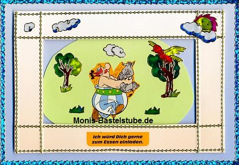 Grußkarte - Obelix - ich würde Dich gerne zum Essen einladen.