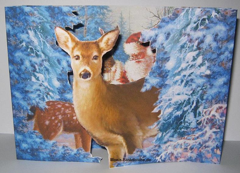 Shapedcard-Weihnachtsmann-beschenkt-Waldtiere-Classic Christmas..jpg