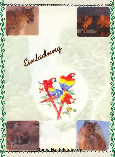Grußkarte - Wildtiere mit Wackelbildern
