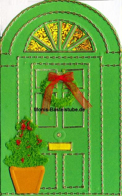 Grußkarte - Weihnachtstür mit Prägeboard Greetings Board