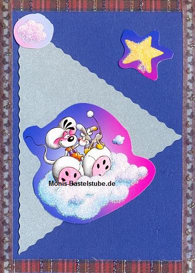 Grußkarte mit Glanzbild - Diddl - schöne Träume