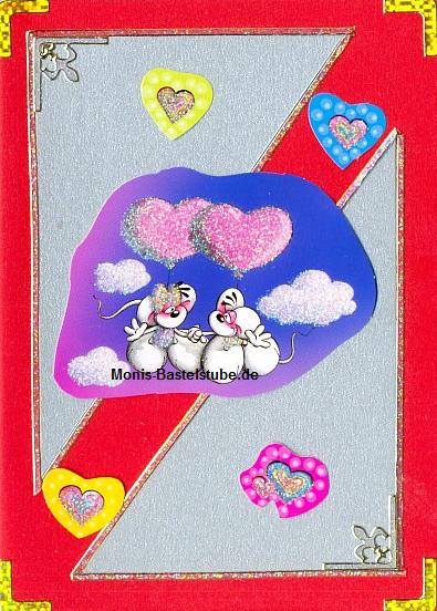 Grußkarte mit Glanzbild - Diddl - alles Liebe