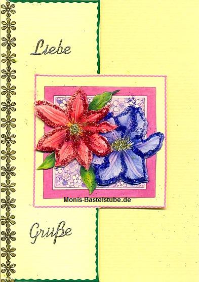 Grußkarte - Liebe Grüße mit Micro-Glitter