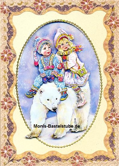 Grußkarte - Kinder im Winter
