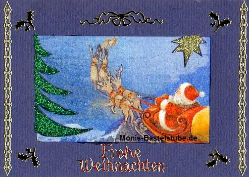 Grußkarte - Frohe Weihnachten mit Serviette