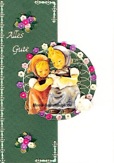 Grußkarte - Hummel - Alles Gute mit Blumenzange