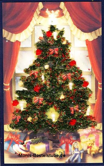 Grußkarte - Din-lang am Weihnachtsbaum mit Flower Soft