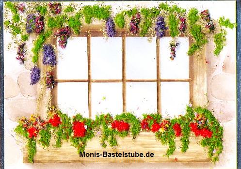 Grußkarte - Blumenfenster mit Flower Soft