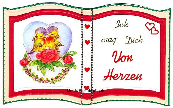 Grußkarte in Buchform - ich mag Dich von Herzen