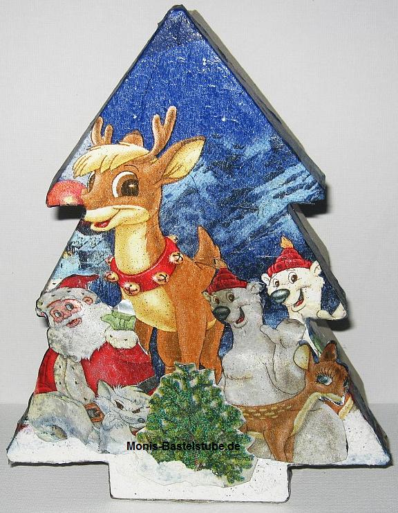Weihnachtsbaumbox mit Rentiermotiv