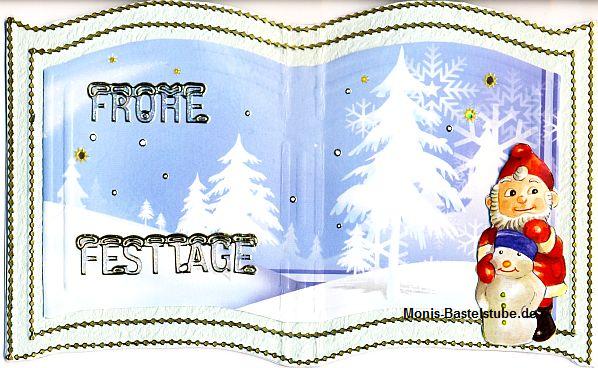 Buchkarte - Weihnachtszwerg im Winterwald