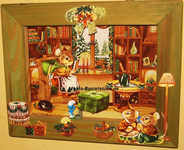 Wandbild Weihnachtsstube mit Stoff