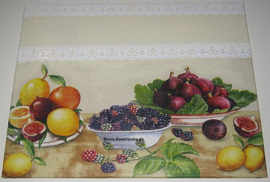Wandbild mit Serviette - Obst