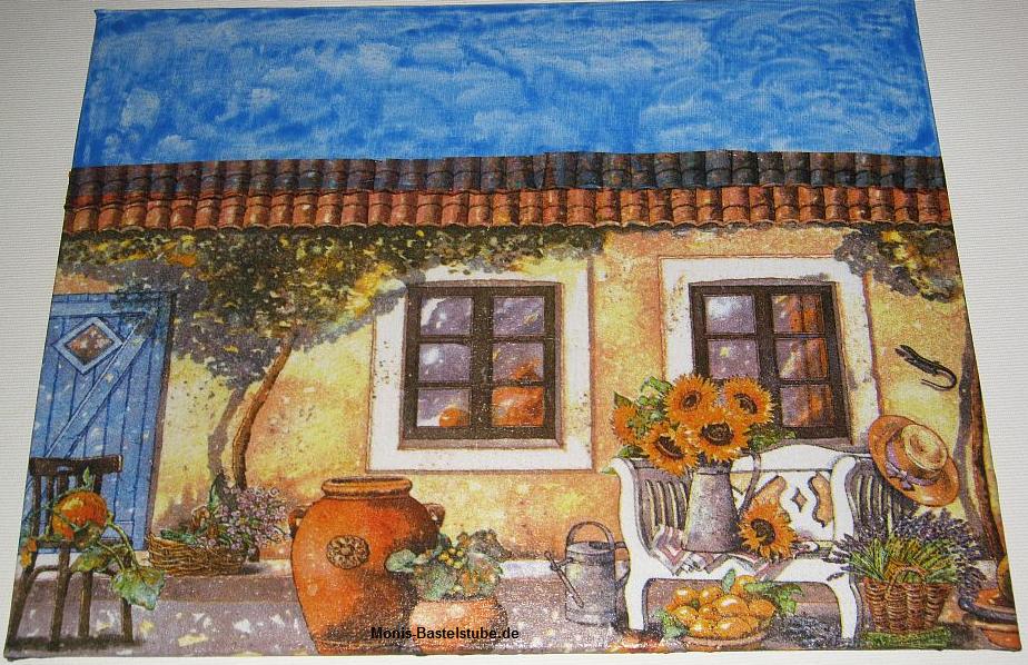 Wandbild mit Serviette - Mediteran