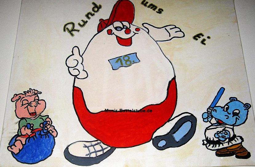 Gemaltes Wandbild - zum 18. Geburtstag